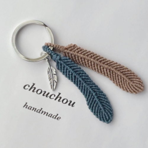 マクラメフェザー ワックスコード キーリング キーリング chou chou