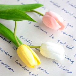 【パステルチューリップ3輪造花】｜アーティフィシャルフラワー 花瓶アレンジ| 春｜ギフト・インテリア雑貨 12枚目の画像