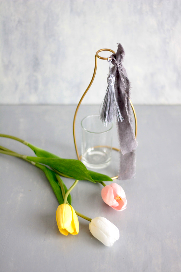 【パステルチューリップ3輪造花】｜アーティフィシャルフラワー 花瓶アレンジ| 春｜ギフト・インテリア雑貨 10枚目の画像