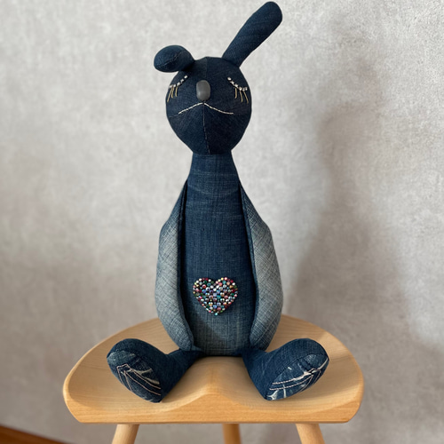 リメイクデニム うさぎi ぬいぐるみ Taya 通販 15451326｜Creema
