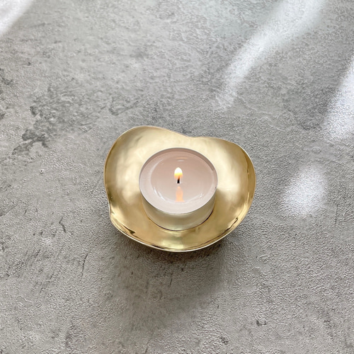 雲』真鍮のキャンドルホルダー:キャンドル付き キャンドル・キャンドル