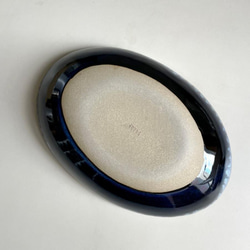 小石原燒 小石原燒 藍釉橢圓形深盤咖哩盤 Shuzan 窯陶器 shuzan-018 第17張的照片