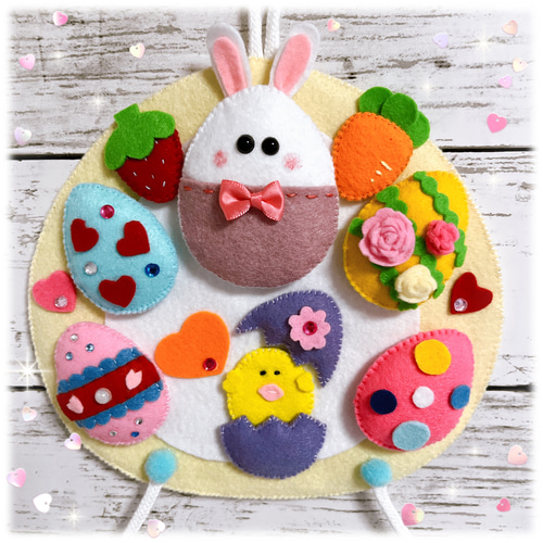 フェルトリース☆イースターエッグの壁飾り 雑貨・その他 Tama 通販