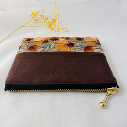 コンパクトサイズ 大人可愛い インド刺繍リボン ティッシュケース付きポーチ 5枚目の画像