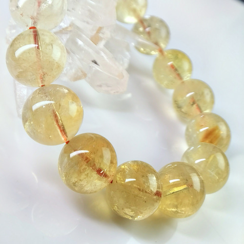 手頃価格✨虹煌めく天然アイリスシトリン✨金l運守りブレスレット