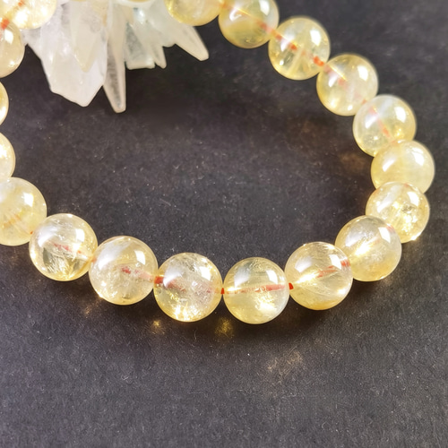 手頃価格✨虹煌めく天然アイリスシトリン✨金l運守りブレスレット