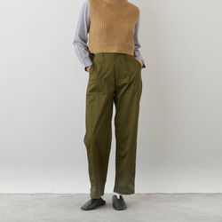 キレイめ素材のベイカーパンツ 裾2WAY S/M/Lサイズ 光沢感 薄手軽量