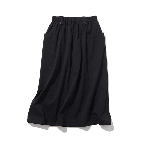 適合全年使用的喇叭裙，長裙，100% 棉，有襯裡，黑色 230209-4 第1張的照片