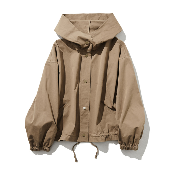 理想的なドルマンブルゾン。コットン100％ ライトアウター 茶色230206