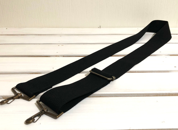 50mm太幅・斜め掛けショルダーストラップ★黒無地ベルト 3枚目の画像