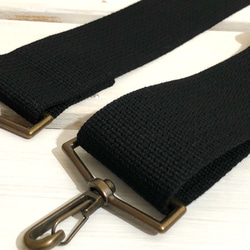 50mm太幅・斜め掛けショルダーストラップ★黒無地ベルト 2枚目の画像