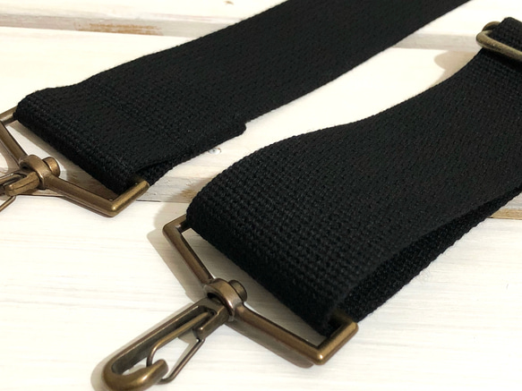 50mm太幅・斜め掛けショルダーストラップ★黒無地ベルト 2枚目の画像