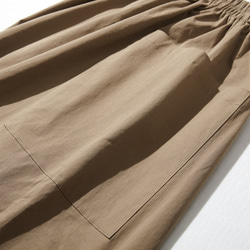風合い年中愛用フレアースカート　ロングスカート　コットン100％　裏地付き　茶色230209-2 8枚目の画像