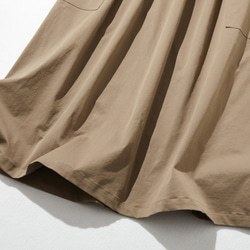 一年四季都可以使用的質感喇叭裙 長裙 100%棉 內襯棕色 230209-2 第3張的照片