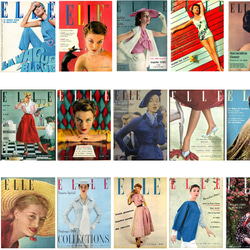 【51】「1950's ELLE 」雑誌カバーシール (18枚) 1枚目の画像