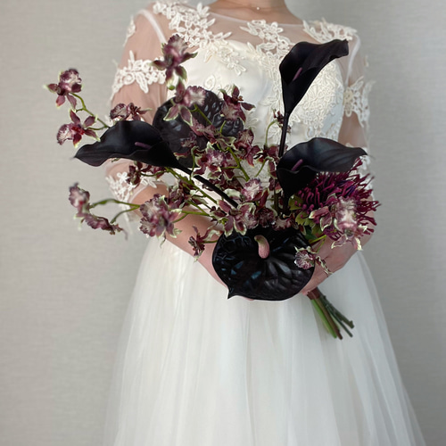 シック ロケーションフォト アンスリウム ウエディングブーケ アーティ