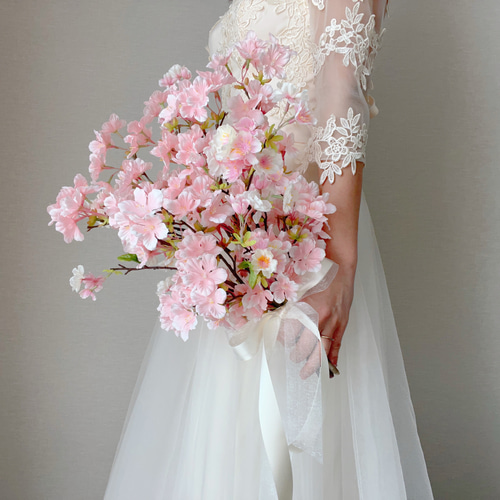 春のふわふわ桜のブーケ』 桜 さくら ウエディングブーケ 造花 和装 春