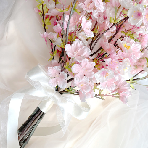 春のふわふわ桜のブーケ』 桜 さくら ウエディングブーケ 造花
