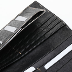【全2色】極薄長財布 レザースリムウォレット長財布 マルチカード収納 シンプル レディース  メンズ#ブラック キャメル 16枚目の画像