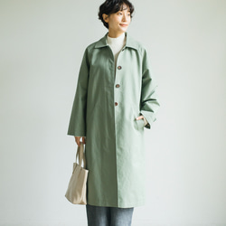 工整靚麗斜紋春季工裝外套長外套內襯深暗淡綠色230205-2 第1張的照片