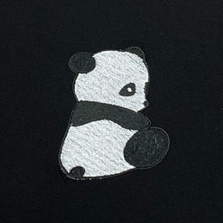 【包郵】熊貓背影刺繡棉質抽繩提把背包 第6張的照片