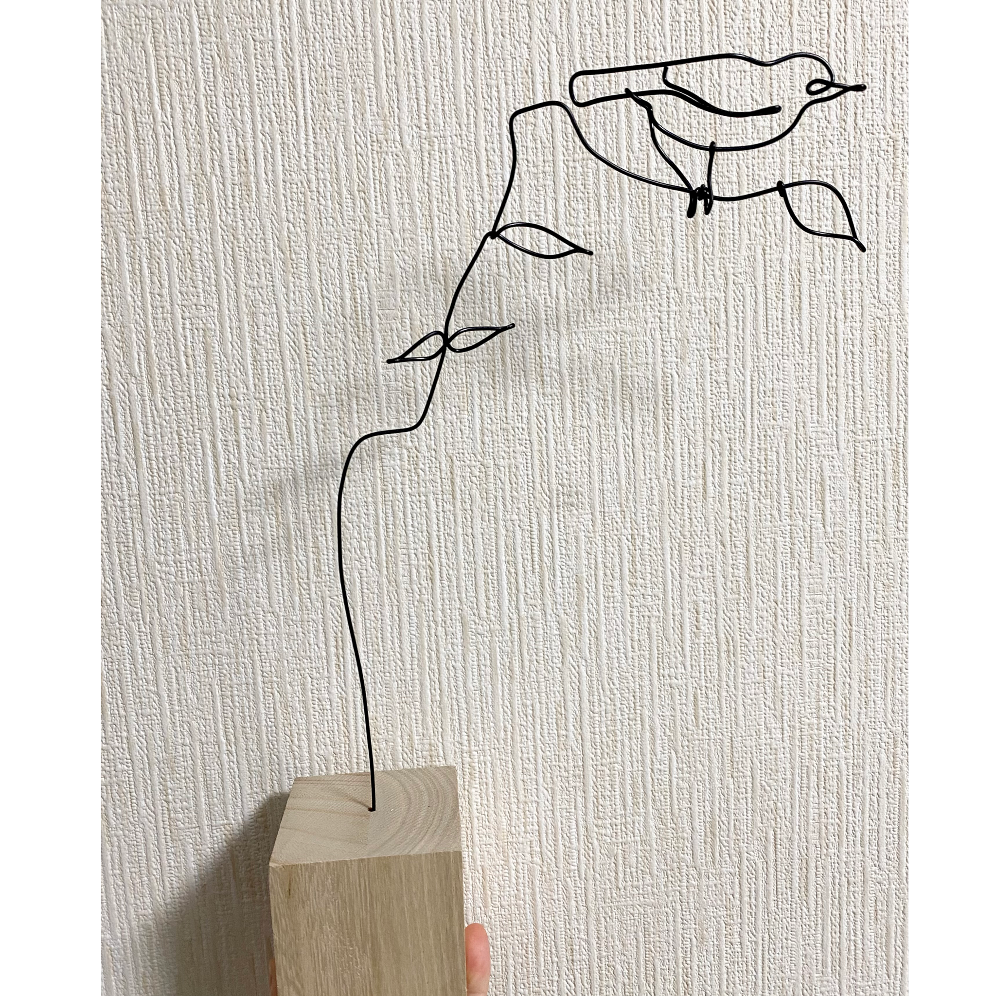 小鳥フラワーアート　ワイヤークラフト　アート　木の実
