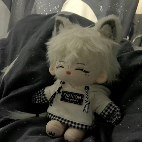20cmぬいぐるみ 着せ替えぬいぐるみ かわいい 白髪の笑う少年 動物耳