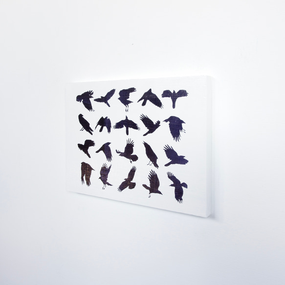 【The crow（#1）】  アートパネル　モダンアート　烏　カラス　モノクロ 6枚目の画像