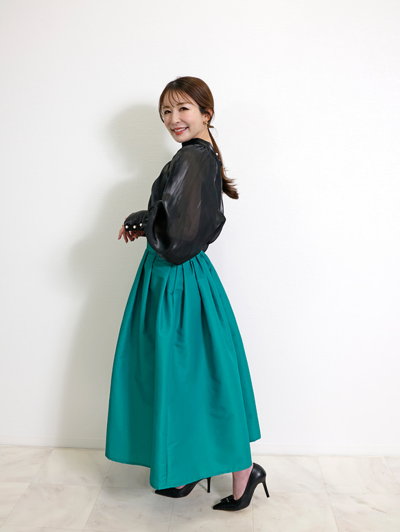 【SALE】ボリュームフレア カラースカート 4枚目の画像