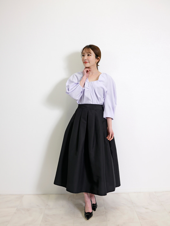 【SALE】ボリュームフレア カラースカート 8枚目の画像