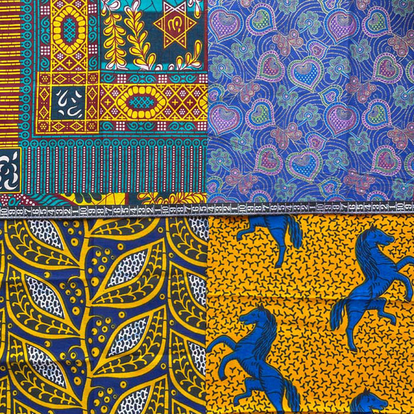 ハギレセット＊8枚組  生地  アフリカ布 アフリカン 小物作り ハンドメイド 手作り 手芸用品 布 カットクロス 3枚目の画像