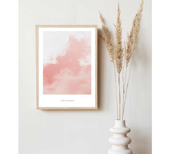【アートポスター】北欧　ポスター　アート　写真　シンプル　モダン　ピンク　空　雲　子供　かわいい　抽象　黒　英字 3枚目の画像