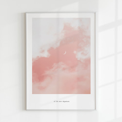 【アートポスター】北欧　ポスター　アート　写真　シンプル　モダン　ピンク　空　雲　子供　かわいい　抽象　黒　英字 1枚目の画像