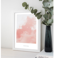 【アートポスター】北欧　ポスター　アート　写真　シンプル　モダン　ピンク　空　雲　子供　かわいい　抽象　黒　英字 2枚目の画像