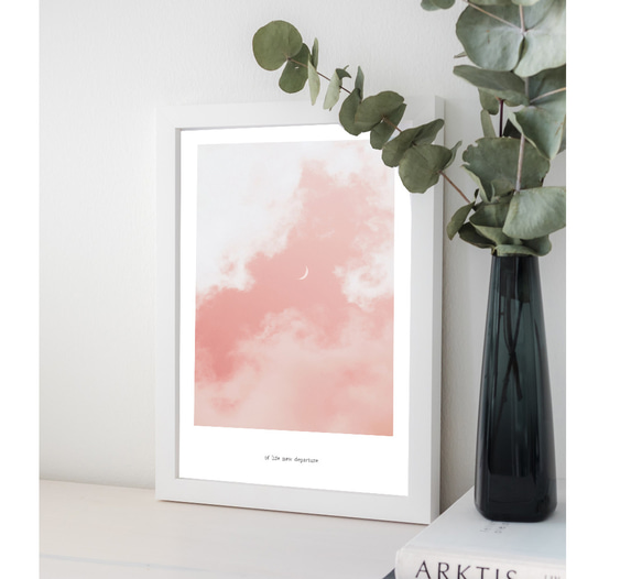 【アートポスター】北欧　ポスター　アート　写真　シンプル　モダン　ピンク　空　雲　子供　かわいい　抽象　黒　英字 2枚目の画像