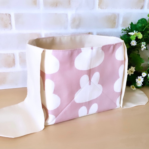 保温シート付き巾着袋おにぎり入れリボン付き 和柄うさぎ柄 保温シート付き