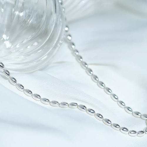 特集掲載】SILVER925 オーバルボールチェーンネックレス 40cm