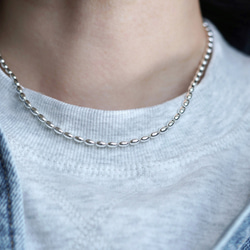 【特集掲載】SILVER925 オーバルボールチェーンネックレス 40cm 8枚目の画像
