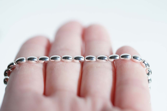 【特集掲載】SILVER925 オーバルボールチェーンネックレス 40cm 12枚目の画像