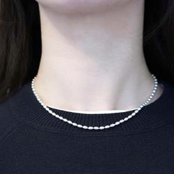 【特集掲載】SILVER925 オーバルボールチェーンネックレス 40cm 11枚目の画像