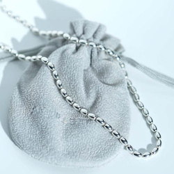 【特集掲載】SILVER925 オーバルボールチェーンネックレス 40cm 15枚目の画像
