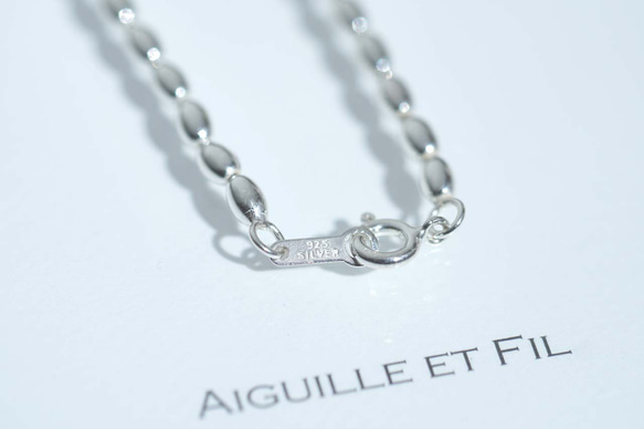 【特集掲載】SILVER925 オーバルボールチェーンネックレス 40cm 13枚目の画像