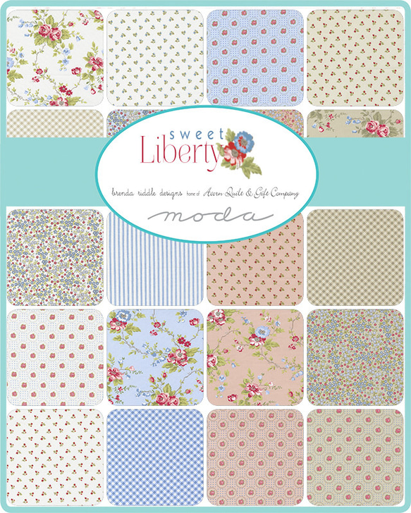 USAコットン moda mini charm 42枚セット sweet Liberty 2枚目の画像