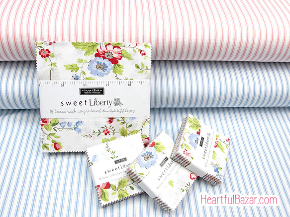 USAコットン(110×50) moda sweet Liberty ストライプ スカイ 5枚目の画像