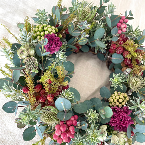 Creema限定☆春色新作2023☆バーゼリア・ストロベリーのドライフラワー