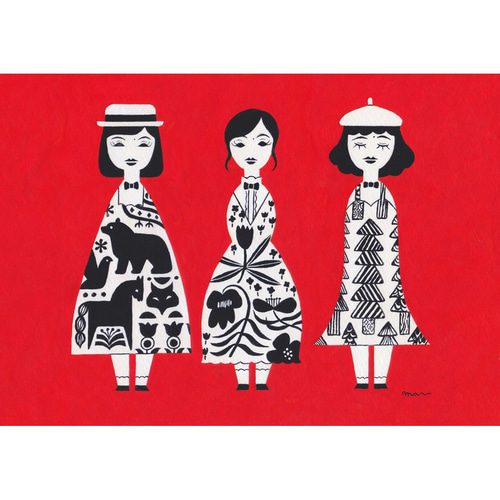 家族の似顔絵「北欧ポップアート」アート絵画 その他アート mau 通販