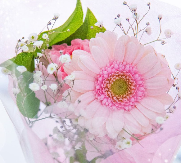 高級造花の花束　記念日　結婚祝い　インテリアミニブーケ　ベアピンク 高級造花の花束 記念日 結婚祝い インテリアミニブーケ ベアピンク