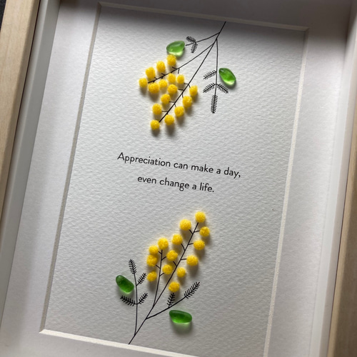 シーグラスアート「ミモザ」 その他アート ゆきみ工房 通販 15453865