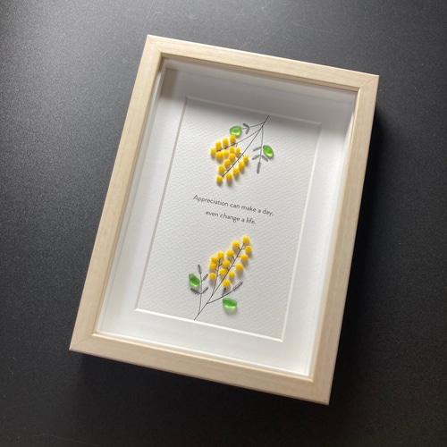 シーグラスアート「ミモザ」 その他アート ゆきみ工房 通販 15453865