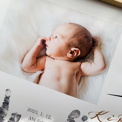 書道家作品【手形足形 & baby photo】命名書 雑貨・その他 yuz.design
